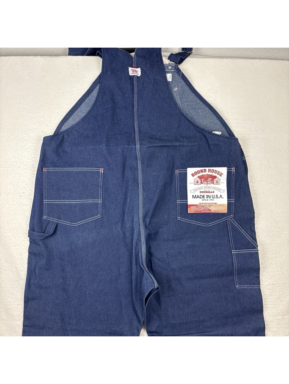 NEW Round House Bib Overalls Mens Size 56x30 Denim Made In USA - Picture 8 of 9